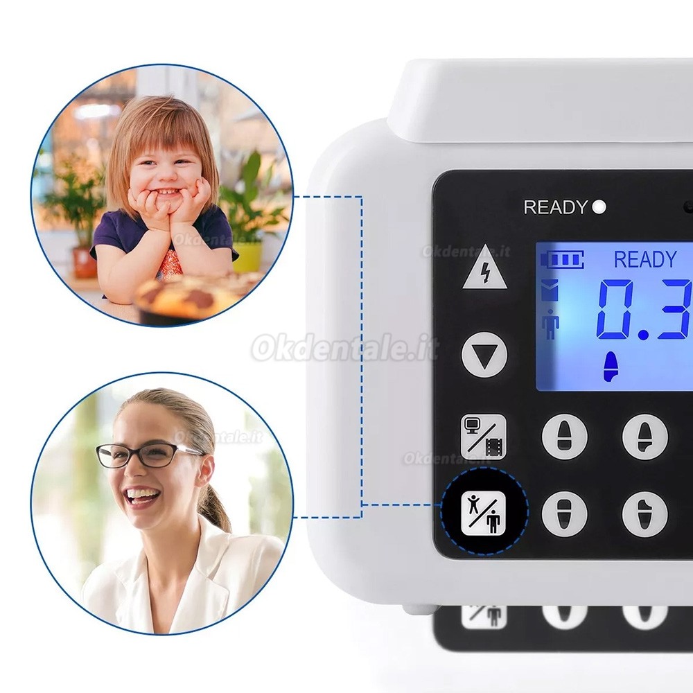 Apparecchio radiologico dentale portatile (schermo integrato) + Sensore rvg dentale senza fili iRay Pluto 0002XW